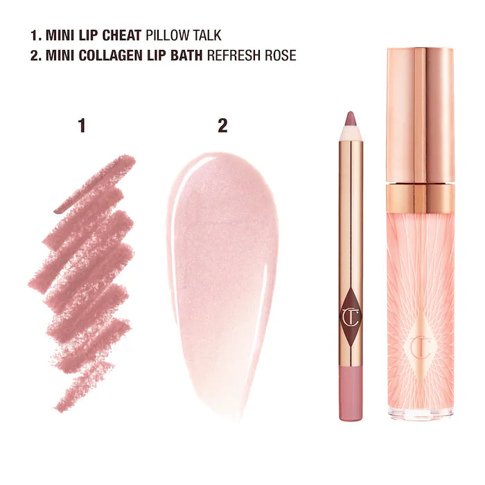 Charlotte Tilbury - Mini Glossy Pink Lip Gloss + Lip Liner Set (Lápis de Contorno e Gloss)