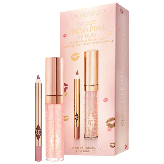 Charlotte Tilbury - Mini Glossy Pink Lip Gloss + Lip Liner Set (Lápis de Contorno  e Gloss)
