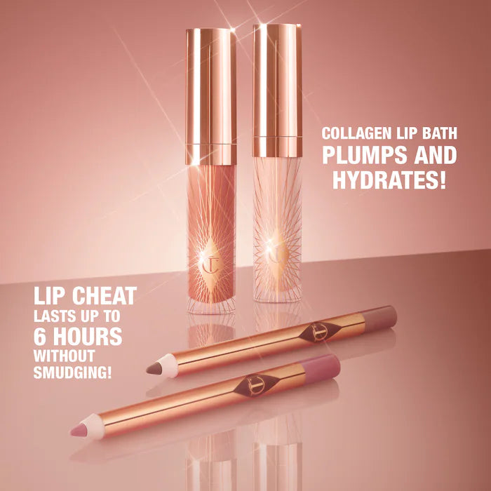 Charlotte Tilbury - Mini Glossy Pink Lip Gloss + Lip Liner Set (Lápis de Contorno e Gloss)