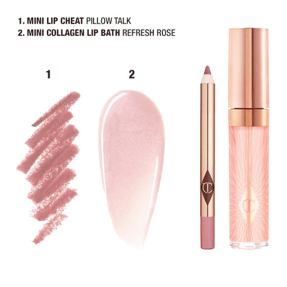 Charlotte Tilbury - Mini Glossy Pink Lip Gloss + Lip Liner Set (Lápis de Contorno  e Gloss)