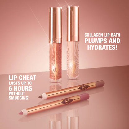 Charlotte Tilbury - Mini Glossy Pink Lip Gloss + Lip Liner Set (Lápis de Contorno  e Gloss)